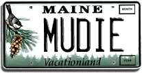 Mudie license plate